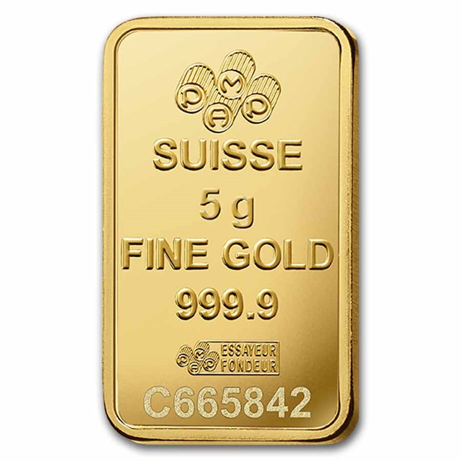 24K 5 Gram PAMP Suisse Fortuna Veriscan Gold Bar (New w/ Assay)